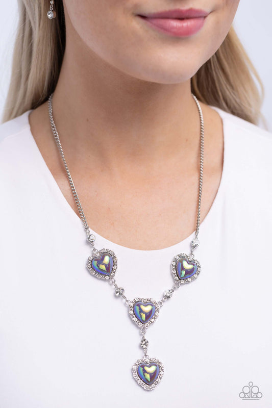 Stuck On You - Silver Paparazzi Heart Necklace $5 Jewelry with Janet Morgan Necklaces